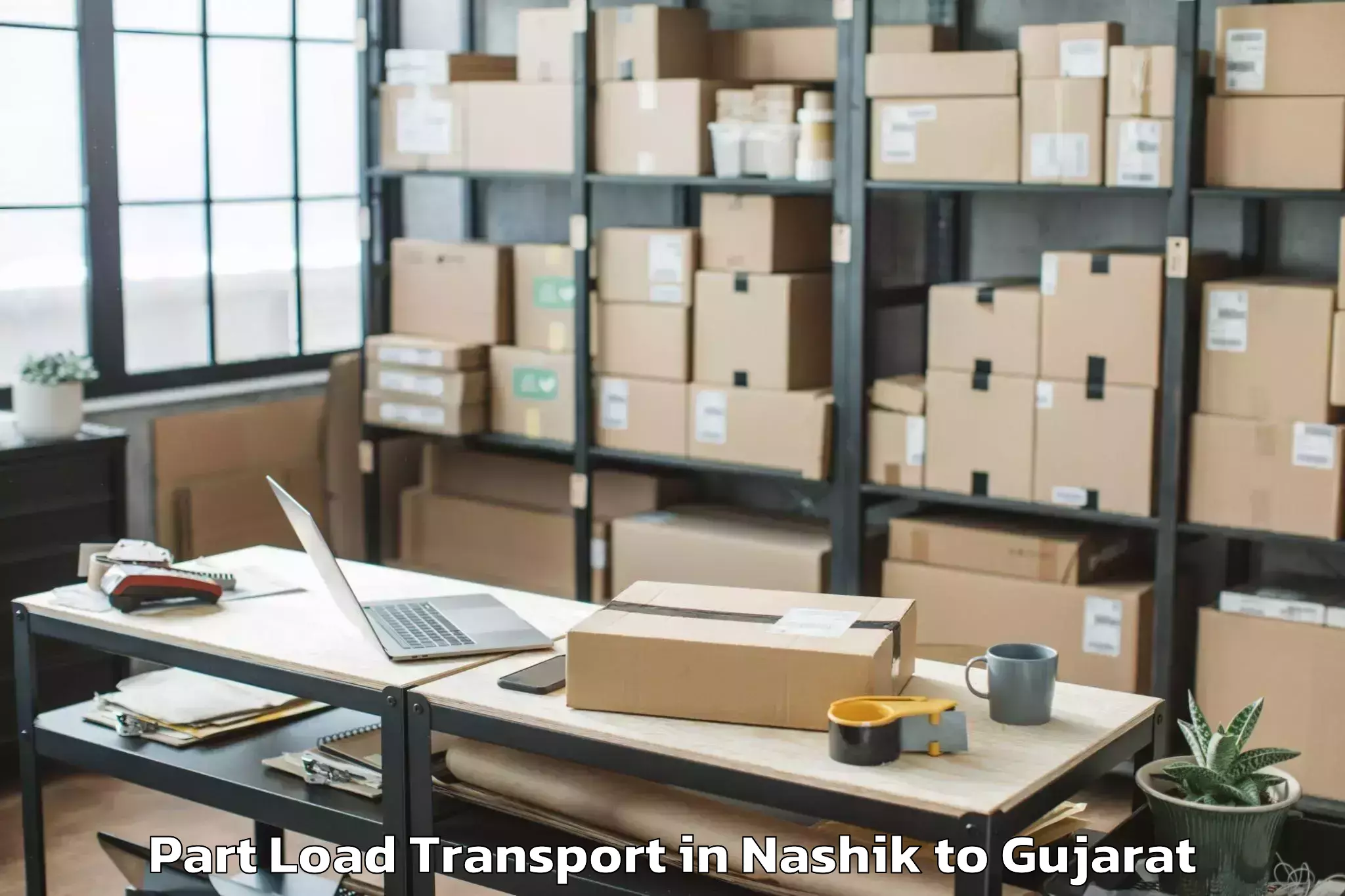 Efficient Nashik to Keshod Airport Ixk Part Load Transport